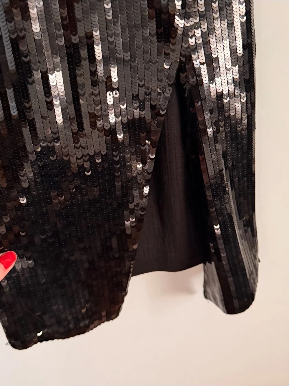 Michael Kors Black Sequin Long Sleeve Cocktail Dress
